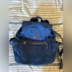 Navy Blue Coach Backpack